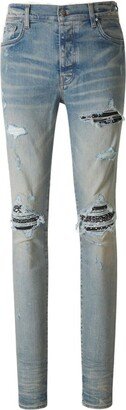 Bandana Printed Distressed Skinny Jeans