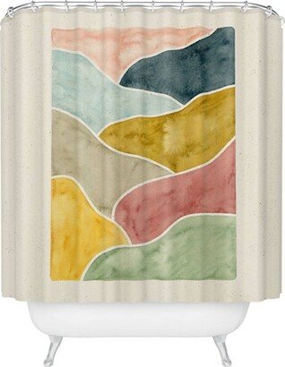 Watercolor Abstract Landscape Shower Curtain