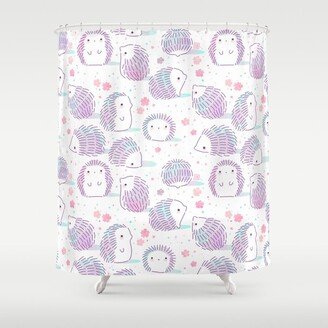 Spring Hedgehog Pattern Shower Curtain