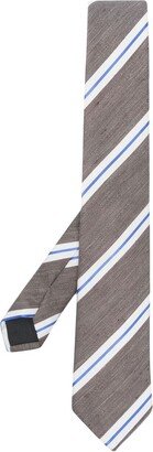 Diagonal Stripe Twill Embroidered Tie