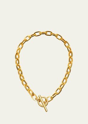 24k Gold Electroplate Oval Link Chain Necklace