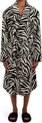 Zebra Print Cotton Terry Cloth Robe