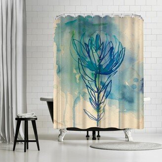 71 x 74 Shower Curtain, Blue Wash Protea by Paula Mills