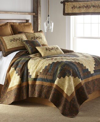 Cabin Raising Pine Cone Cotton Quilt Collection, King