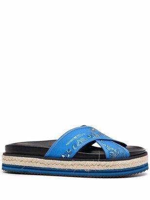 Bandana-Print Platform Sandals