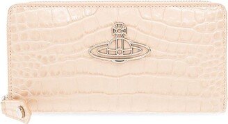 Orb Plaque Embossed Zipped Wallet