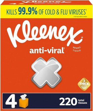 Kleenex Anti-Viral 3-Ply Facial Tissue - 4pk/55ct