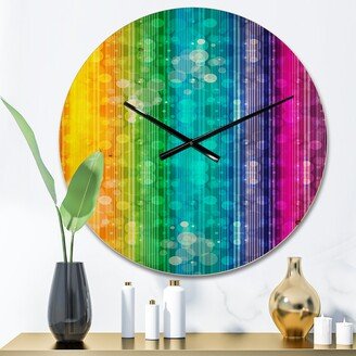 Designart 'Rainbow Effects Illustration' Modern Wood Wall Clock