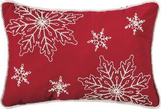 Snowy Holiday Beaded Pillow