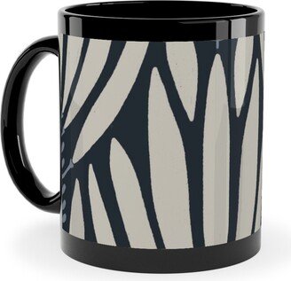 Mugs: Cleopatra - Beige Ceramic Mug, Black, 11Oz, Blue