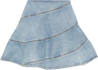 Spiral Denim Mini Skirt