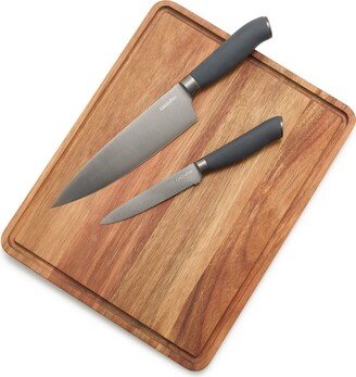 Titanium 3-Piece Knife and Cutting Board Set