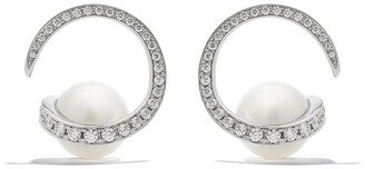 18kt white gold Atelier Aurora South Sea pearl and diamond earrings