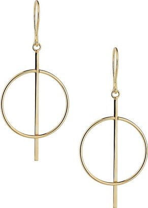 Oradina 14K Yellow Gold Gallery Drop Earrings