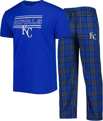 Men's Concepts Sport Royal and Black Kansas City Royals Badge T-shirt and Pants Sleep Set - Royal, Black