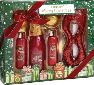 Lovery Bath & Body Christmas Gift Box - Red Rose & Jasmine Home Spa Set