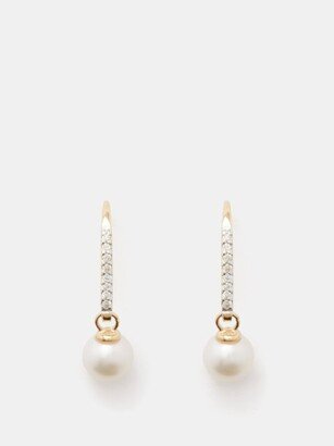 Diamond, Pearl & 14kt Gold Earrings