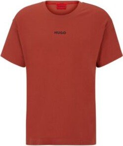 Stretch-cotton jersey pajama T-shirt with red logo