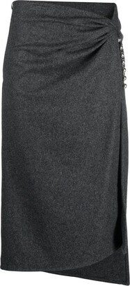 Rabanne Wrap Ruched Midi Skirt