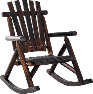 Wooden Traditional Rocking Chair Lounger Relaxing Balcony Garden Seat