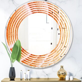 Designart 'Kazakhstan Red agate macro' Printed Modern Round or Oval Wall Mirror - Wave