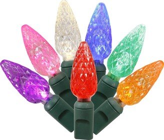 200 Multi-Colored C6 LED Light on Green Wire