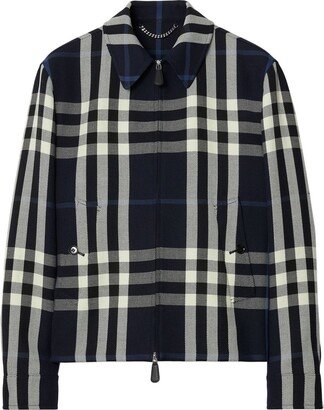 Check-Print Wool-Blend Jacket