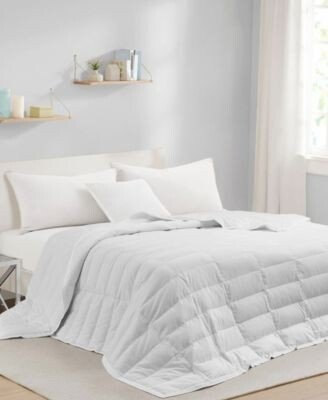 Lightweight Lyocell Luxury Box Quilted 75 White Down Blanket Collection