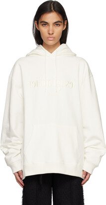 lesugiatelier White Mirror Typography Hoodie