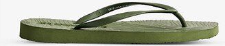 Sleepers Womens Green Tapered Brand-debossed Natural Rubber Flip-flops