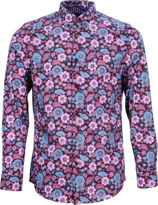 Lords of Harlech Mitchell Joyful Floral Shirt - Plum