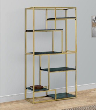 Elvira Contemporary Display Shelf, Champgne Finish