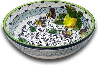 Large Ceramic Bowl - Italian Dinnerware Pasta Bowl Platter Serving Tray Hand Painted Tuscany Pottery Bowls Made in Italy Salad-AO