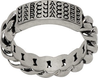 Silver 'The Barcode Monogram Chain' Ring