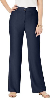 Jessica London Jeica London Women' Plu Size Tummy Control Bi-Stretch Bootcut Pant, 18 W - Navy