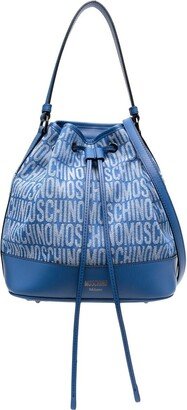 Logo-Print Drawstring Bucket Bag-AA