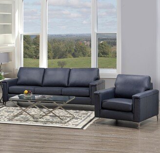 Lessa Modern Premium Top Grain Leather Sofa and Chair Set
