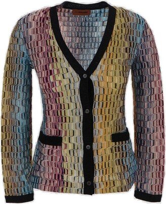 Color-Block Buttoned Cardigan-AA