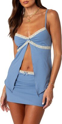 EDIKTED Sorely Lace Trim Split Front Camisole