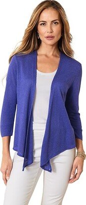 Addison Linen Rayon Cardigan (Bold Blue) Women's Clothing