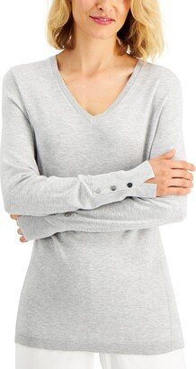 Petite V-Neck Sweater, Created for Macy's