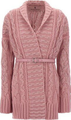 Belted Embellished Cardigan-AA