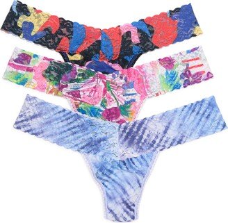 Low Rise Lace Thongs - Pack of 3