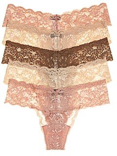 Never Say Never Cutie Low-Rise Thongs, Set of 5