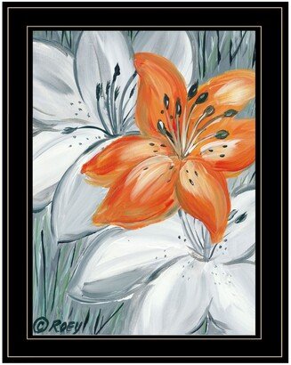 Tiger Lily in Orange by Roey Ebert, Ready to hang Framed Print, Black Frame, 15 x 19