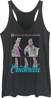 Women' Cinderella Once Upon a Time Scene Racerback Tank Top - Black Heather - 2X Large