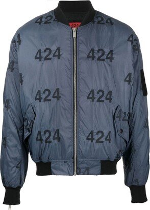 Logo-Print Quilted Bomber Jacket