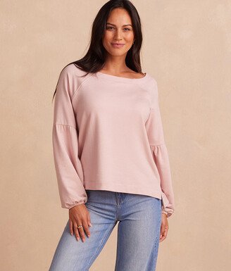 The Softest French Terry Boatneck Pullover - Petal