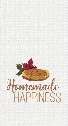 Homemade Happiness Embroidered Waffle Weave Kitchen Towel Set of 2