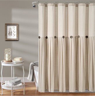 Fashion Linen Button Shower Curtain-AE